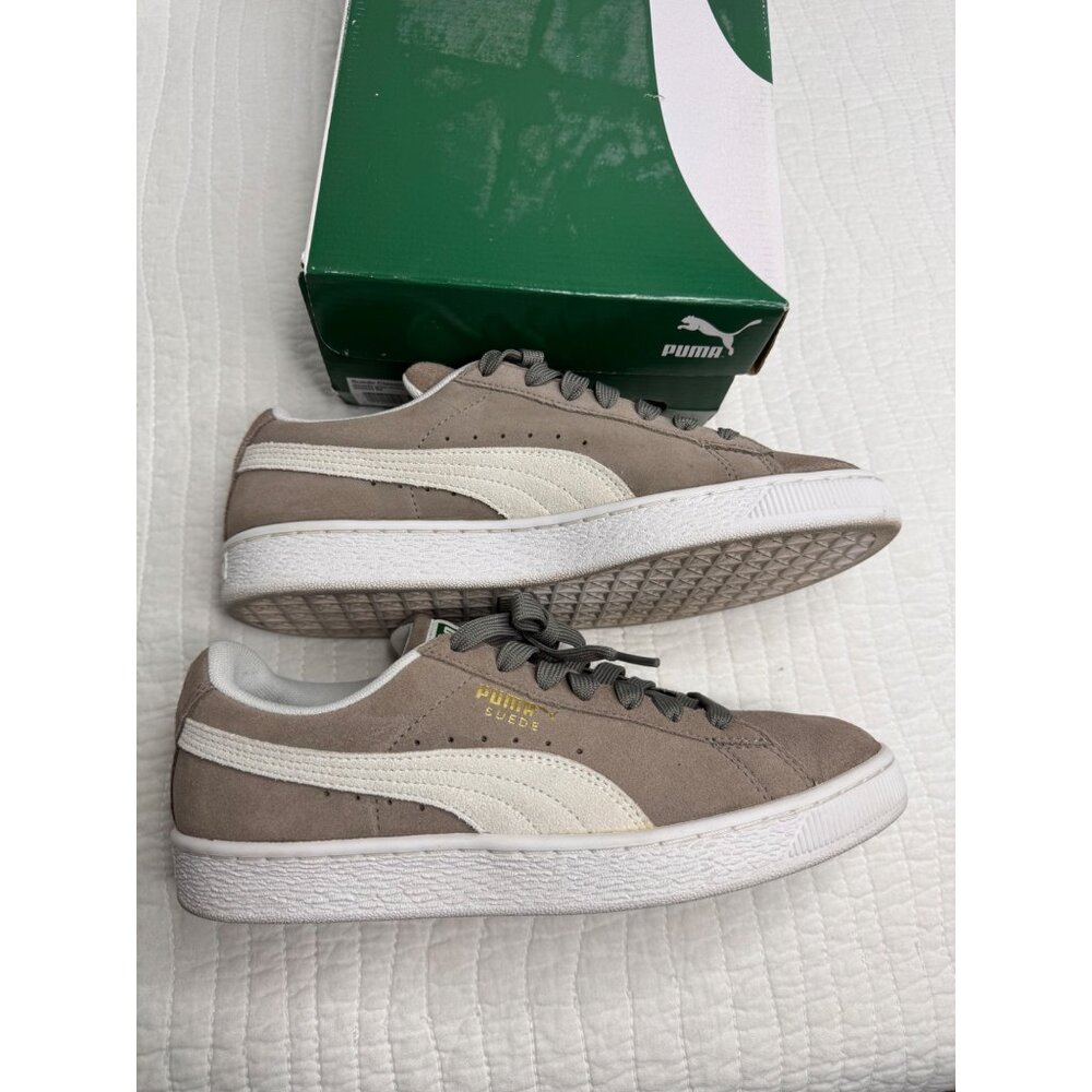 Puma Classic Suede Grey Leather Low Top Lace Up Sneaker Men 7 - Picture 3 of 13